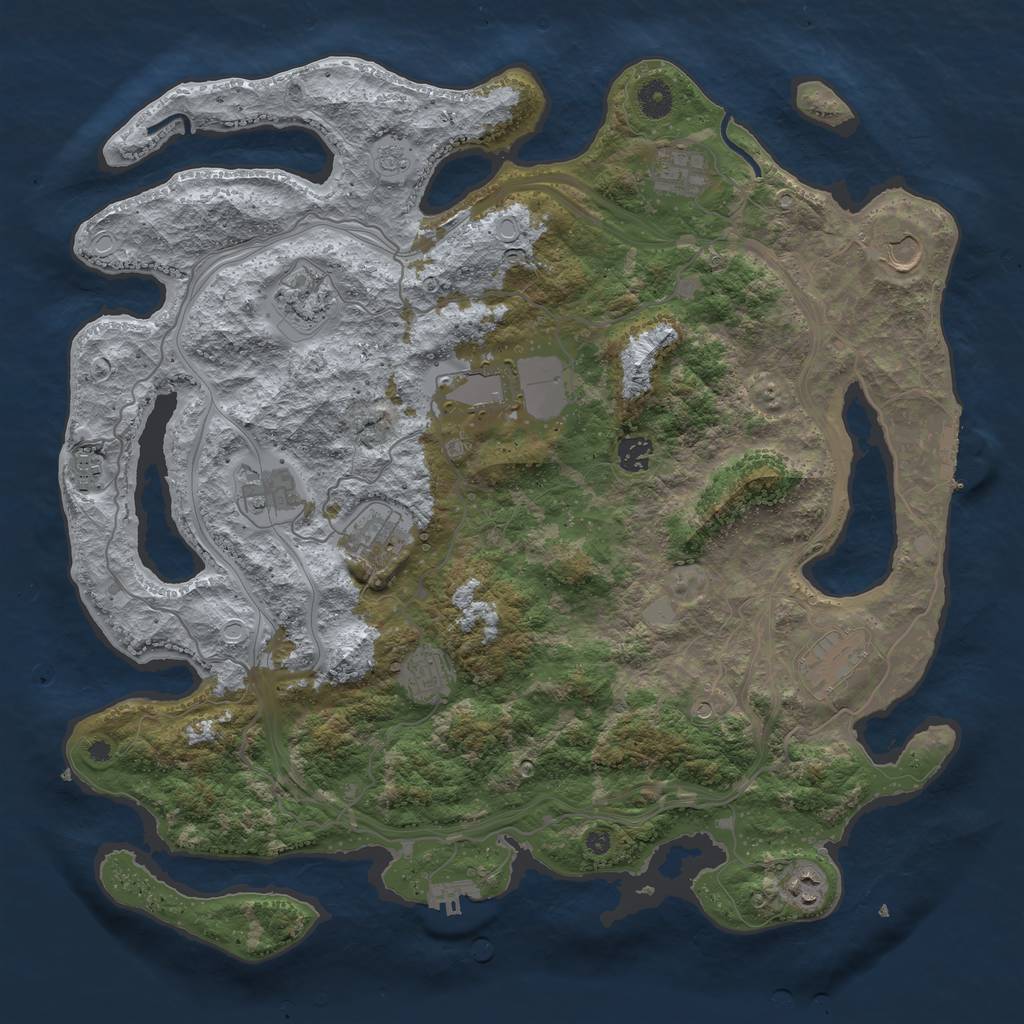 Rust Map: Procedural Map, Size: 4250, Seed: 2129700552, 20 Monuments