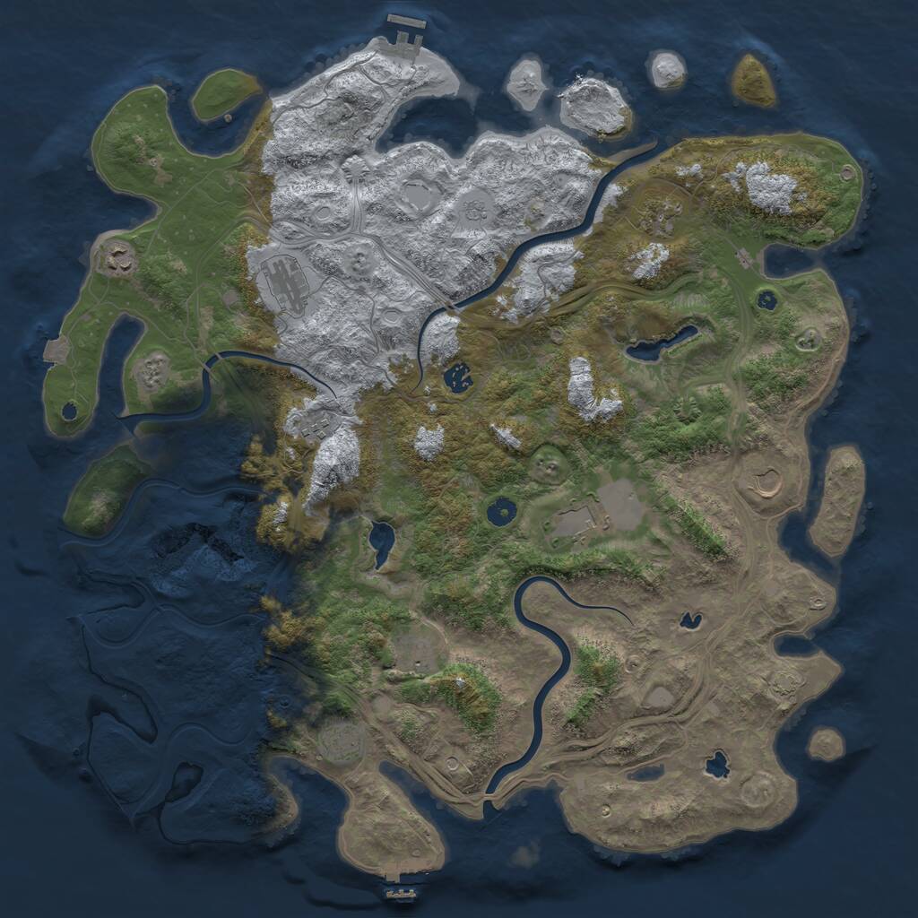 Rust Map: Procedural Map, Size: 4800, Seed: 1309252056, 15 Monuments