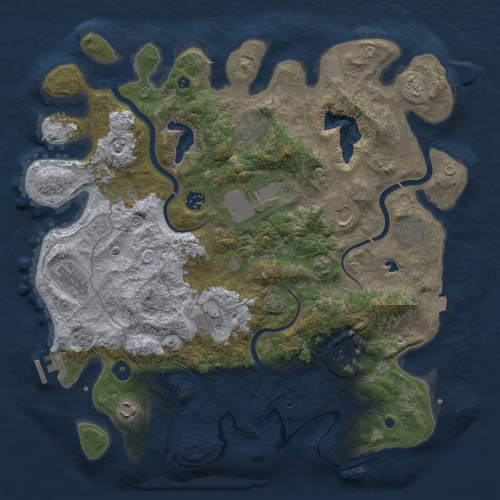 Rust Map: Procedural Map, Size: 4000, Seed: 1274658474, 16 Monuments