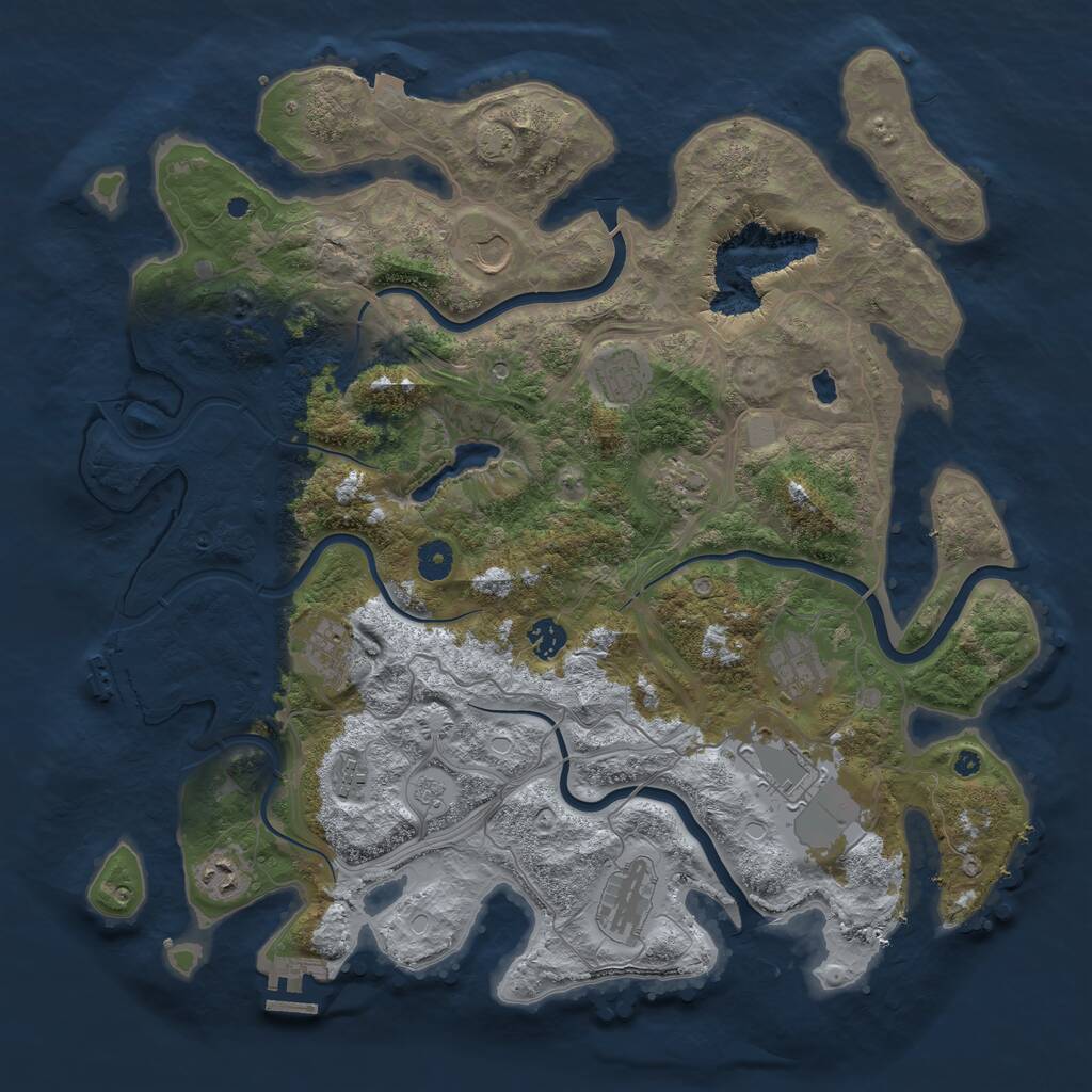 Rust Map: Procedural Map, Size: 4250, Seed: 508023089, 16 Monuments