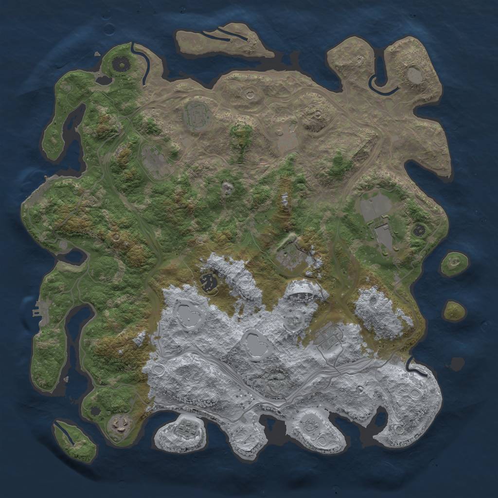 Rust Map: Procedural Map, Size: 4300, Seed: 157239, 18 Monuments