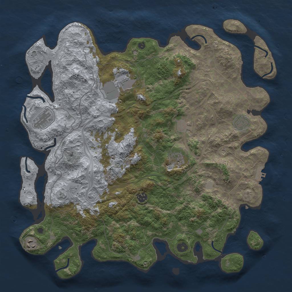 Rust Map: Procedural Map, Size: 4250, Seed: 92839159, 16 Monuments