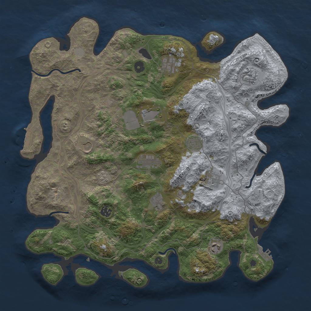 Rust Map: Procedural Map, Size: 4250, Seed: 559221518, 20 Monuments