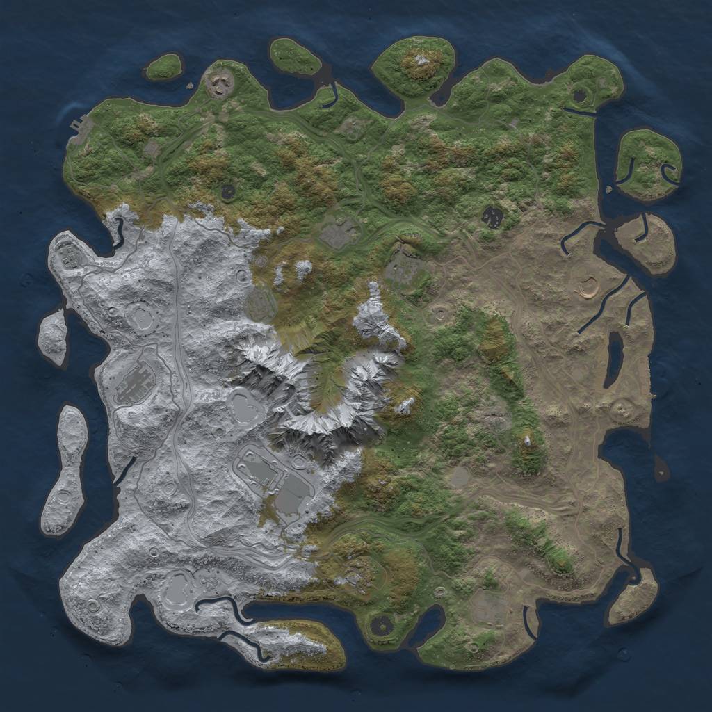 Rust Map: Procedural Map, Size: 5000, Seed: 11071997, 20 Monuments