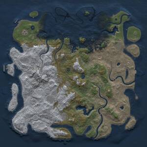 Thumbnail Rust Map: Procedural Map, Size: 5000, Seed: 11071997, 16 Monuments