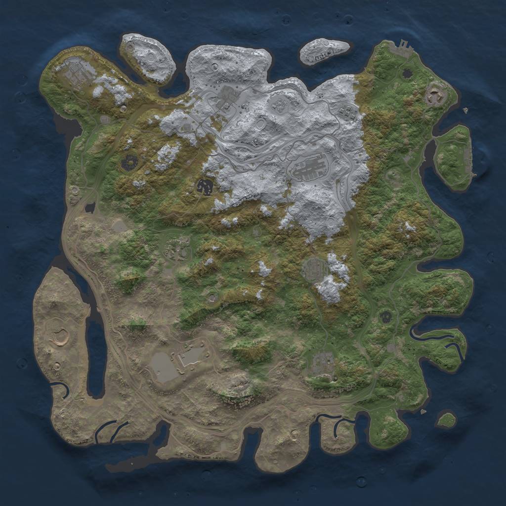Rust Map: Procedural Map, Size: 4500, Seed: 1945961805, 20 Monuments