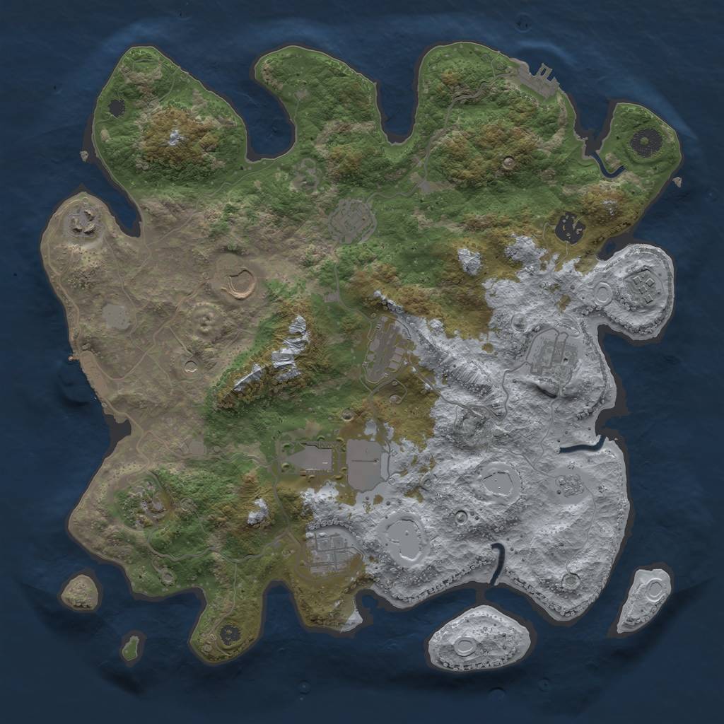 Rust Map: Procedural Map, Size: 3700, Seed: 352145, 19 Monuments