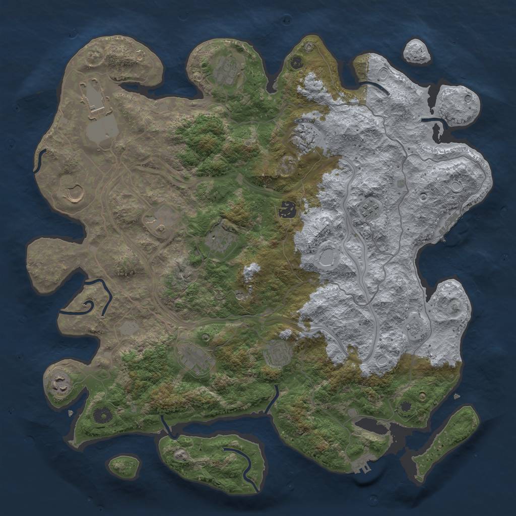 Rust Map: Procedural Map, Size: 4300, Seed: 44961336, 20 Monuments