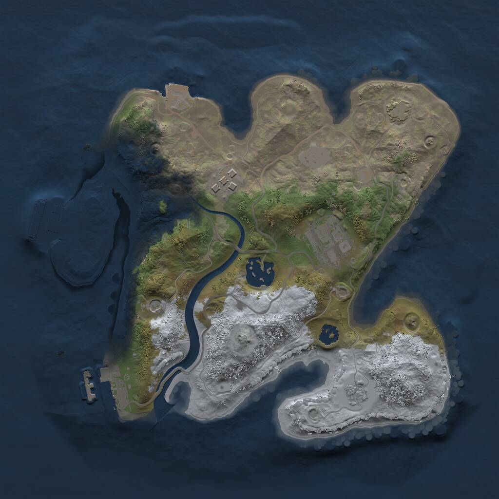 Rust Map: Procedural Map, Size: 2500, Seed: 58340949, 9 Monuments