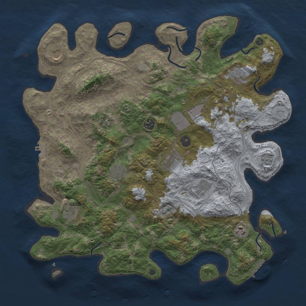 Rust Map: Procedural Map, Size: 4250, Seed: 918893557, 20 Monuments