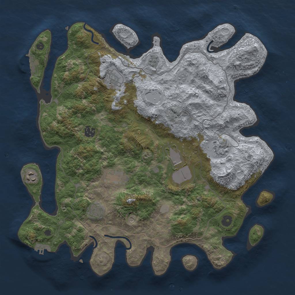 Rust Map: Procedural Map, Size: 4000, Seed: 770765682, 17 Monuments