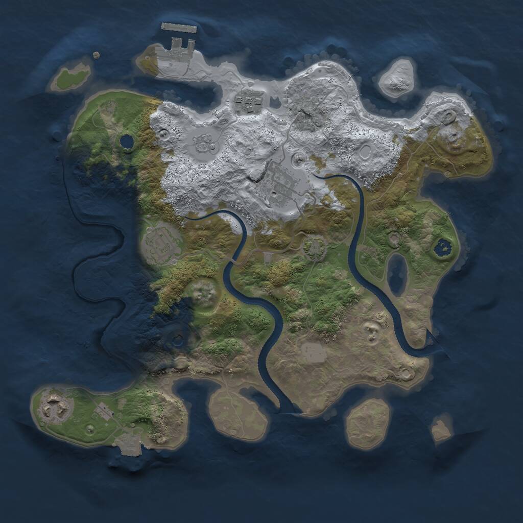 Rust Map: Procedural Map, Size: 3000, Seed: 367424723, 9 Monuments