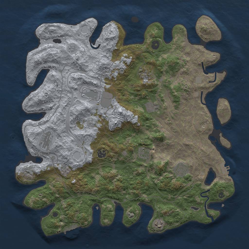 Rust Map: Procedural Map, Size: 4250, Seed: 16372343, 18 Monuments