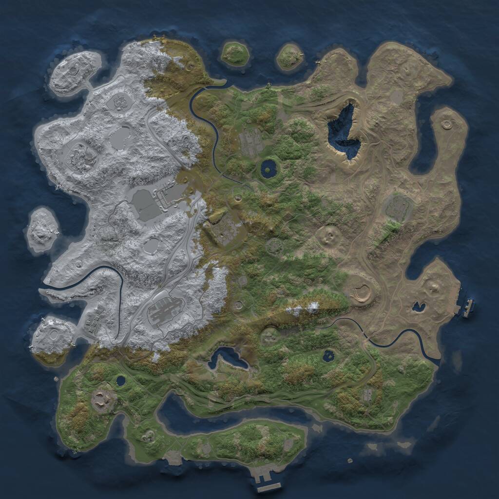 Rust Map: Procedural Map, Size: 4250, Seed: 51625165, 15 Monuments