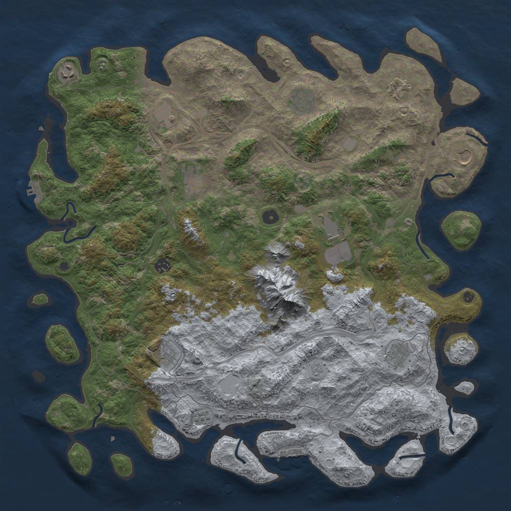 Rust Map: Procedural Map, Size: 5000, Seed: 436408081, 20 Monuments
