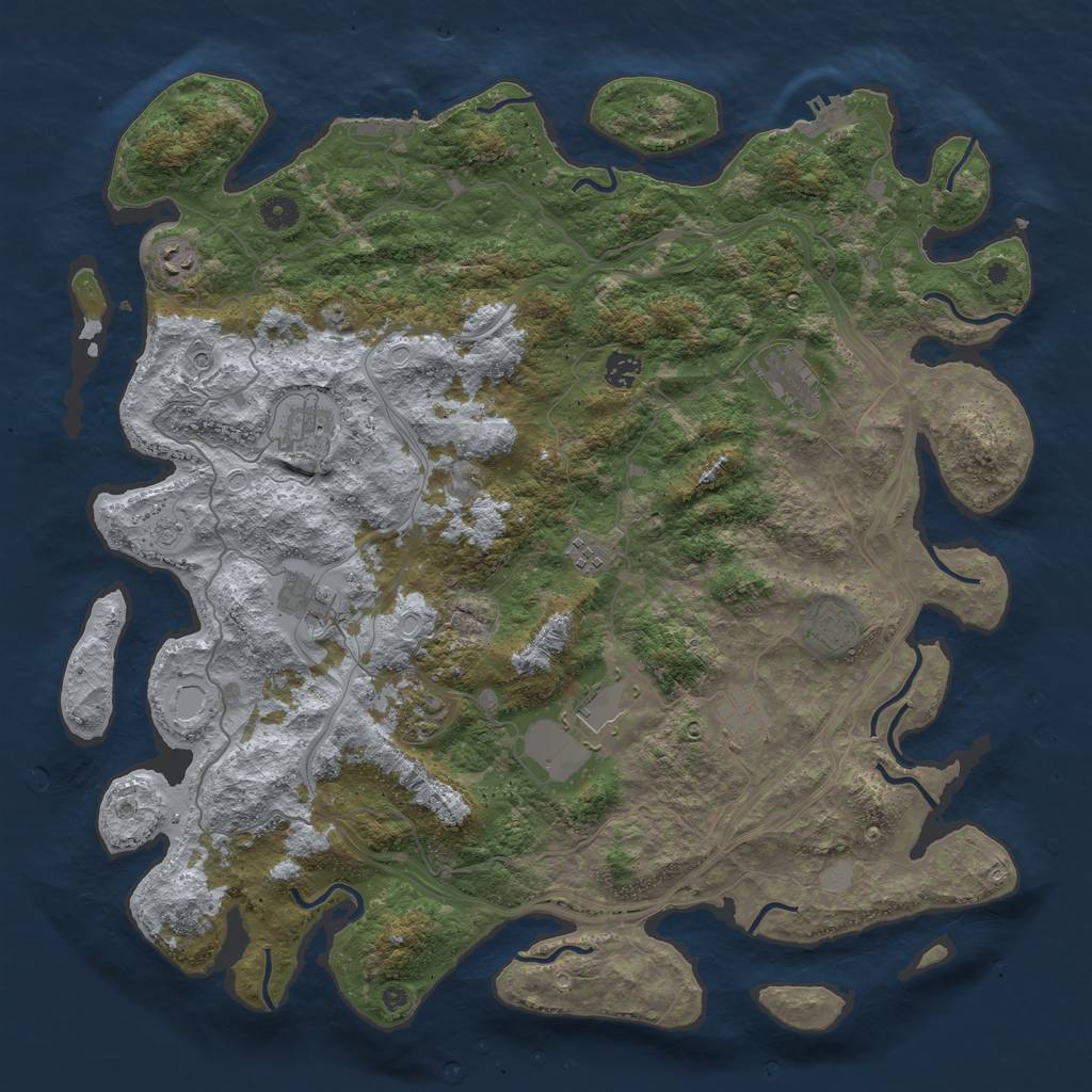 Rust Map: Procedural Map, Size: 4500, Seed: 31648112, 19 Monuments