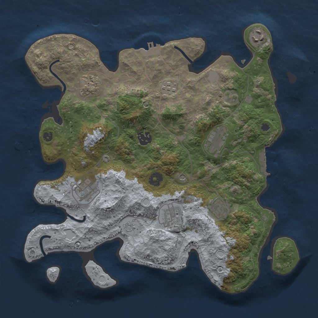 Rust Map: Procedural Map, Size: 3400, Seed: 506460352, 17 Monuments