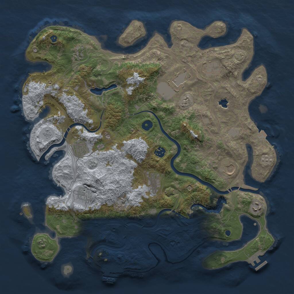 Rust Map: Procedural Map, Size: 4250, Seed: 769056564, 16 Monuments