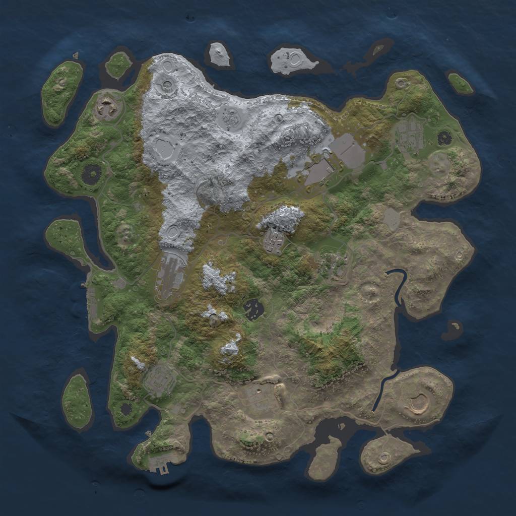 Rust Map: Procedural Map, Size: 3750, Seed: 96200422, 19 Monuments