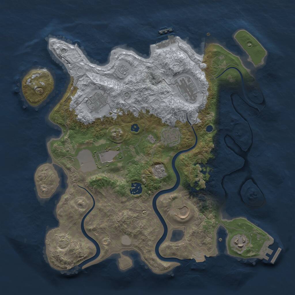 Rust Map: Procedural Map, Size: 3500, Seed: 1479, 14 Monuments