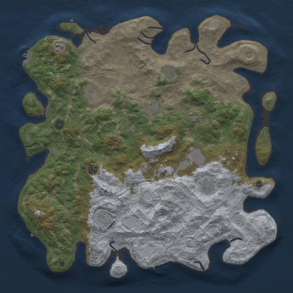 Rust Map: Procedural Map, Size: 4700, Seed: 50000, 20 Monuments