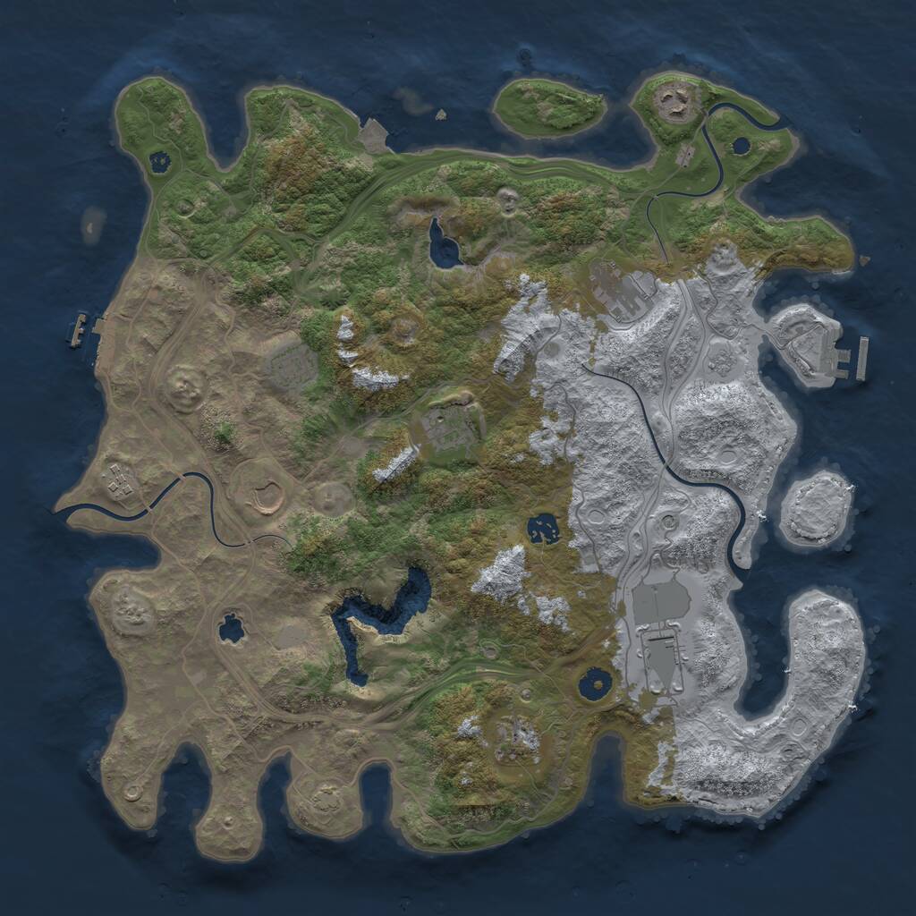 Rust Map: Procedural Map, Size: 4250, Seed: 2057408441, 15 Monuments