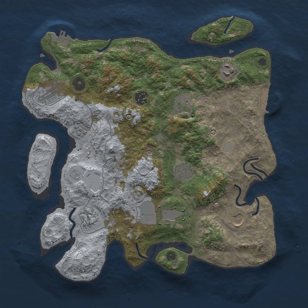 Rust Map: Procedural Map, Size: 3500, Seed: 17489746, 18 Monuments