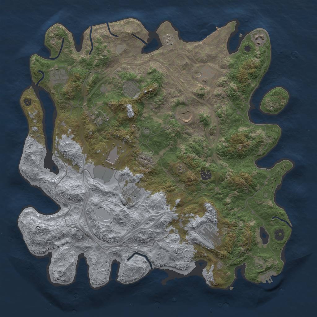 Rust Map: Procedural Map, Size: 4250, Seed: 662250473, 20 Monuments
