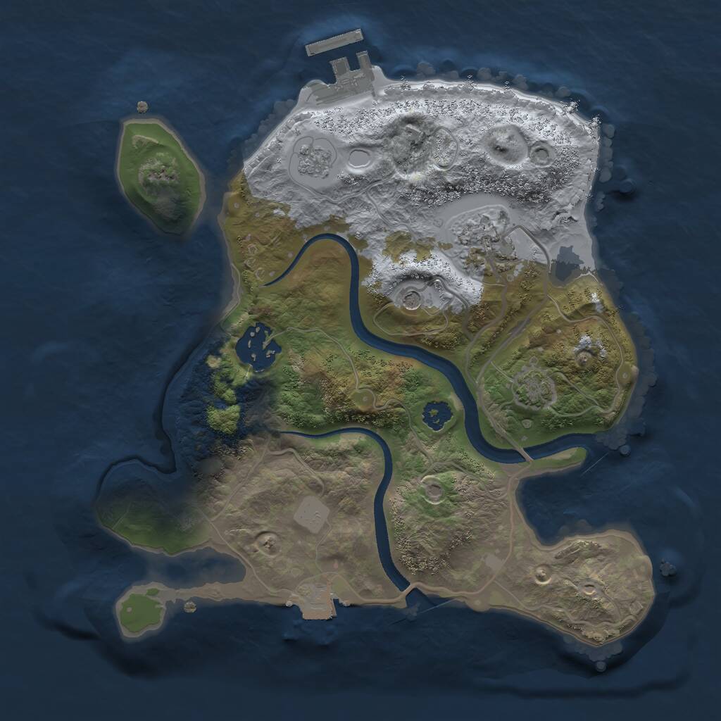 Rust Map: Procedural Map, Size: 2500, Seed: 93739, 7 Monuments