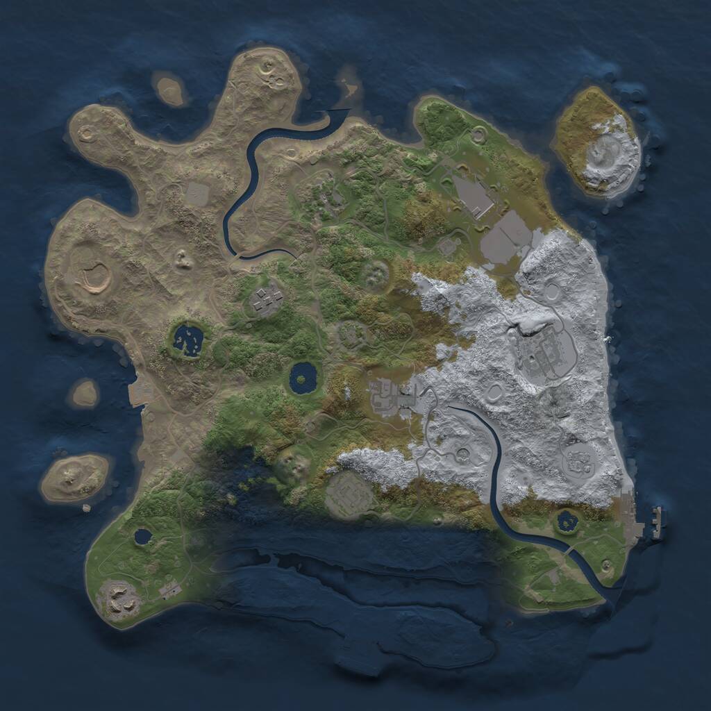 Rust Map: Procedural Map, Size: 3500, Seed: 130075379, 15 Monuments