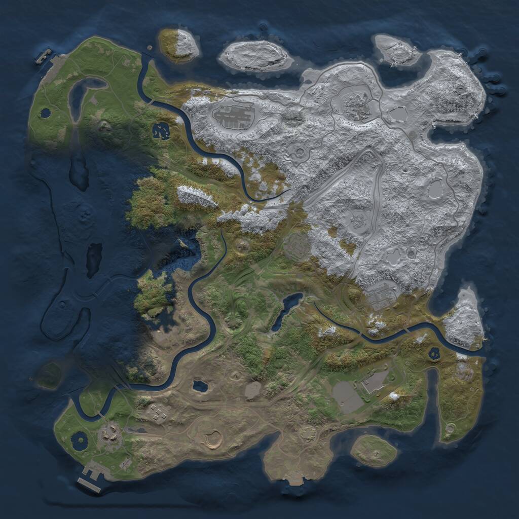 Rust Map: Procedural Map, Size: 4250, Seed: 291708121, 16 Monuments