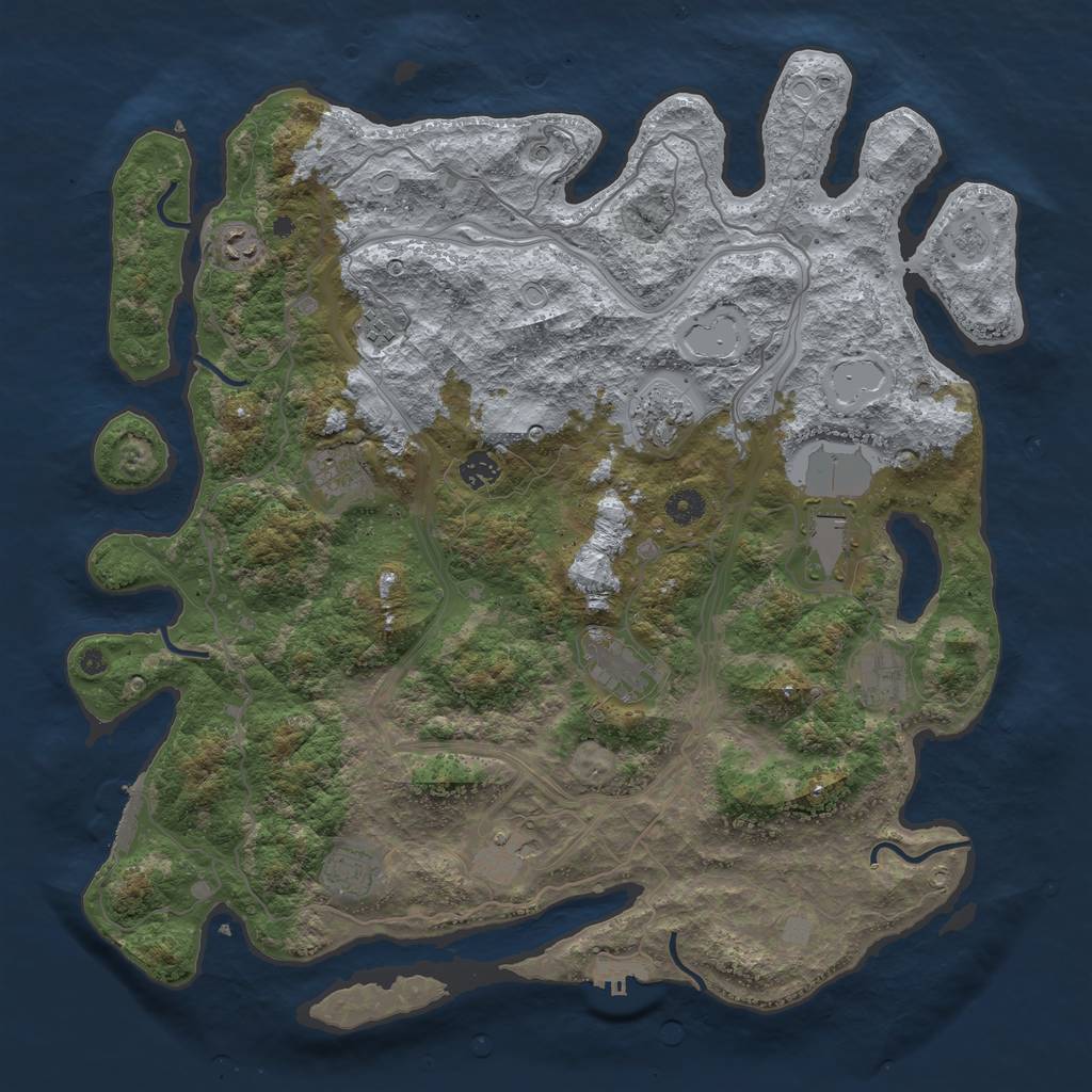 Rust Map: Procedural Map, Size: 4370, Seed: 748842880, 19 Monuments