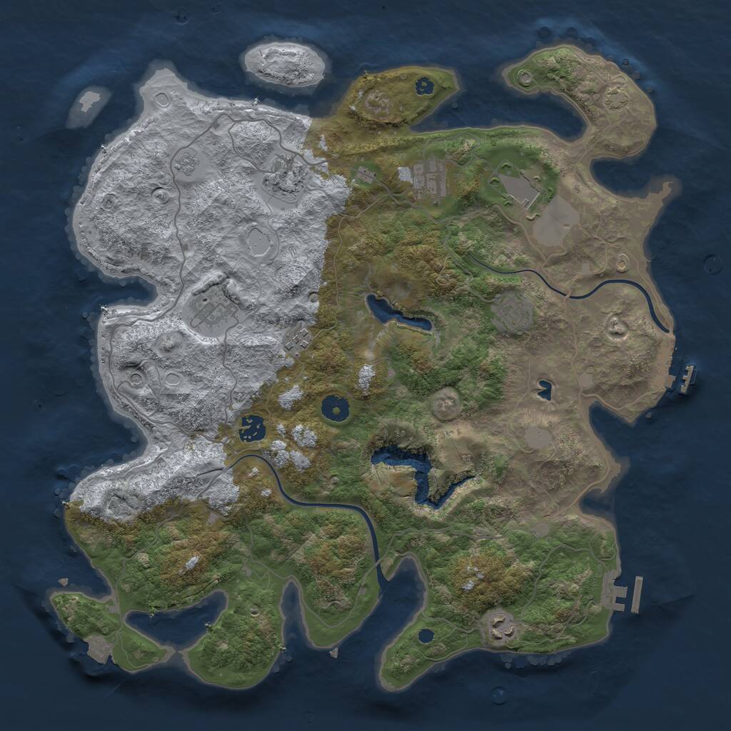 Rust Map: Procedural Map, Size: 4000, Seed: 278568, 14 Monuments