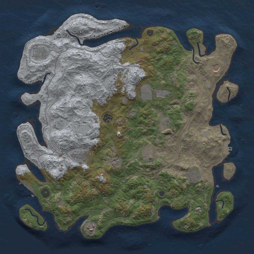 Rust Map: Procedural Map, Size: 4250, Seed: 676489598, 20 Monuments