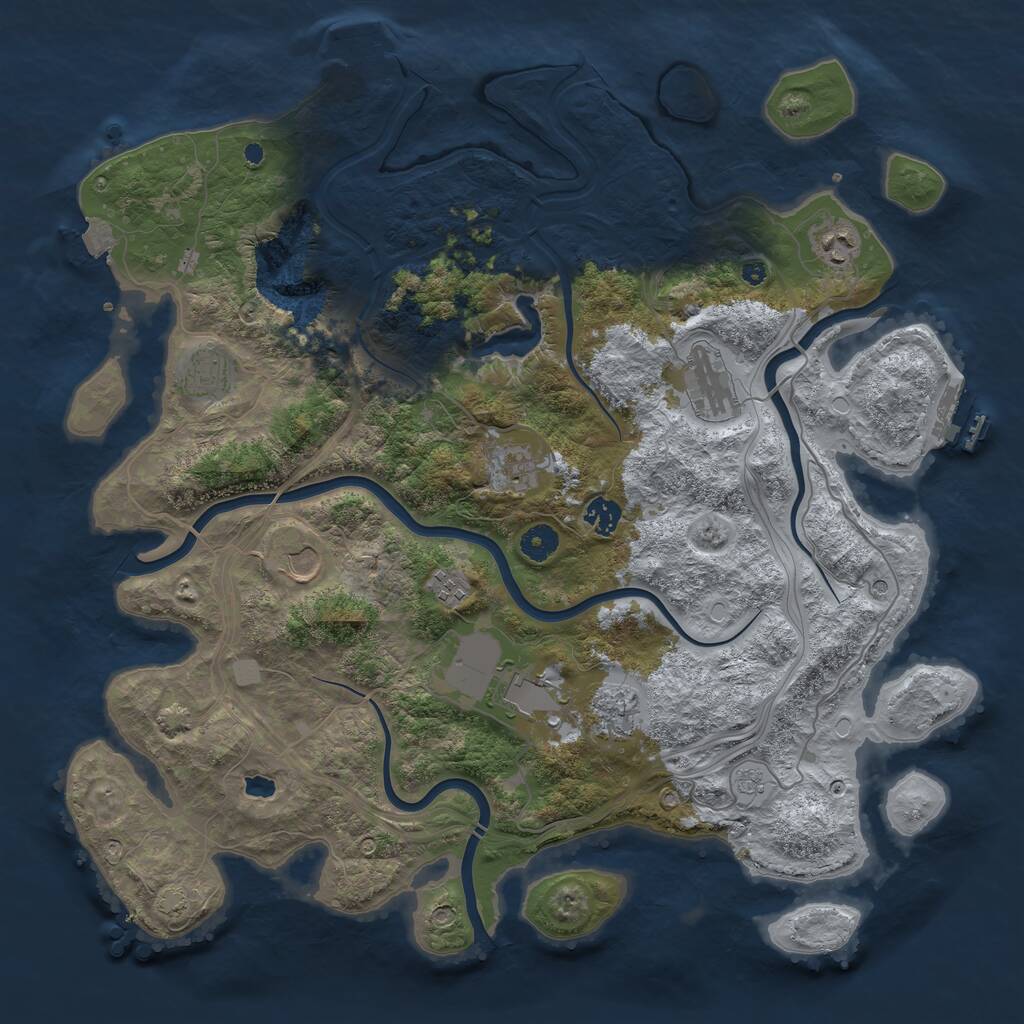 Rust Map: Procedural Map, Size: 4250, Seed: 1022577272, 15 Monuments