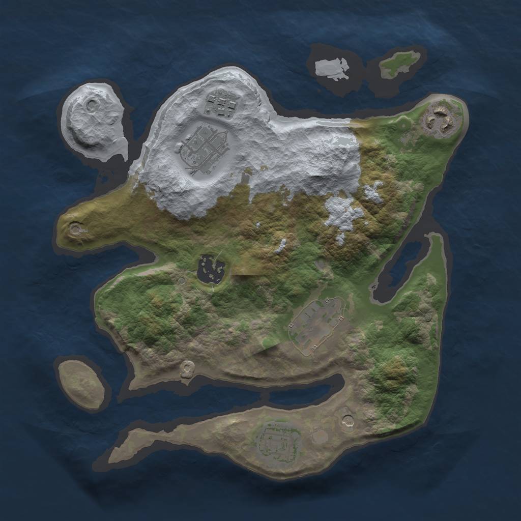 Rust Map: Barren, Size: 2700, Seed: 22, 9 Monuments