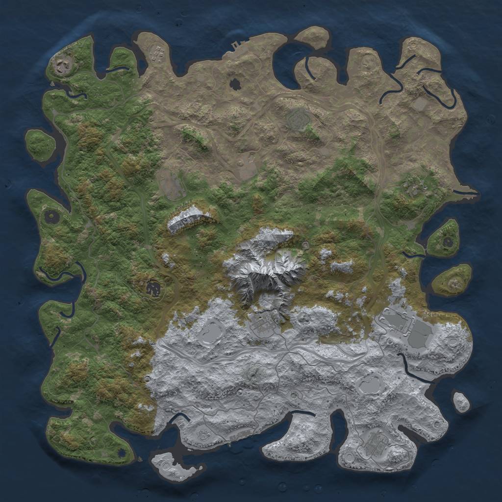 Rust Map: Procedural Map, Size: 5000, Seed: 119523, 19 Monuments