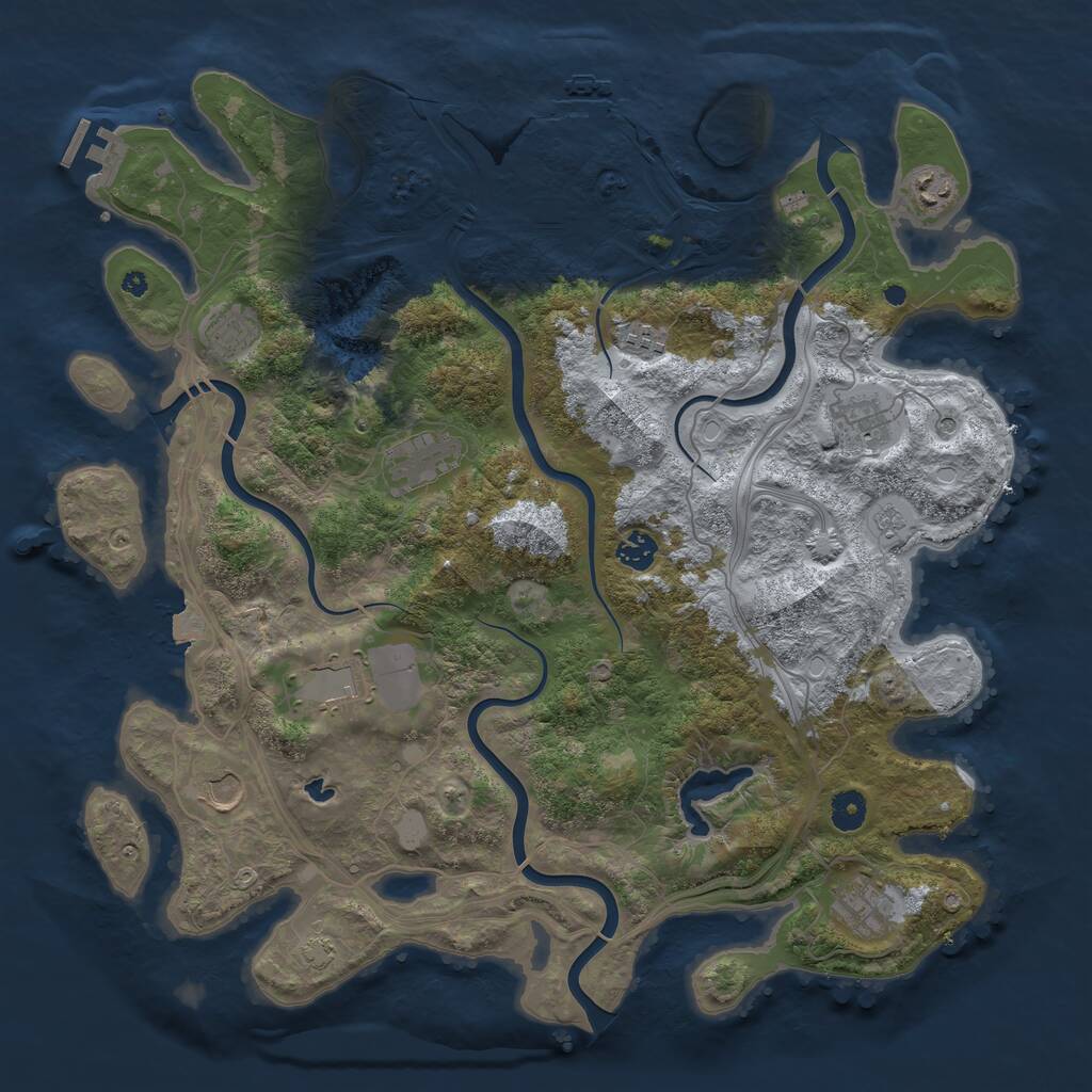 Rust Map: Procedural Map, Size: 4250, Seed: 1984496211, 15 Monuments