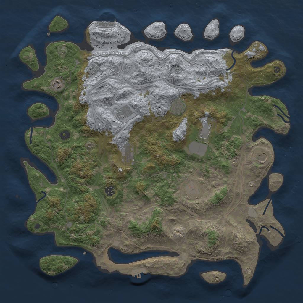 Rust Map: Procedural Map, Size: 4500, Seed: 471761858, 18 Monuments