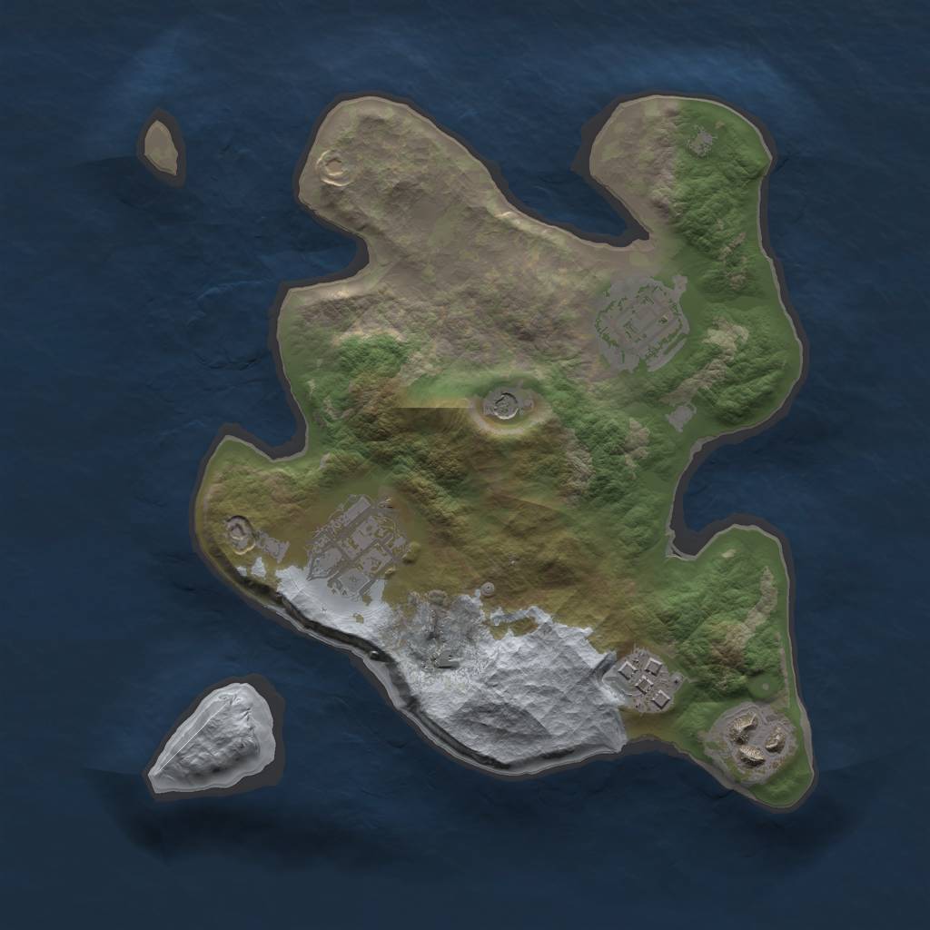 Rust Map: Barren, Size: 2350, Seed: 6738, 7 Monuments