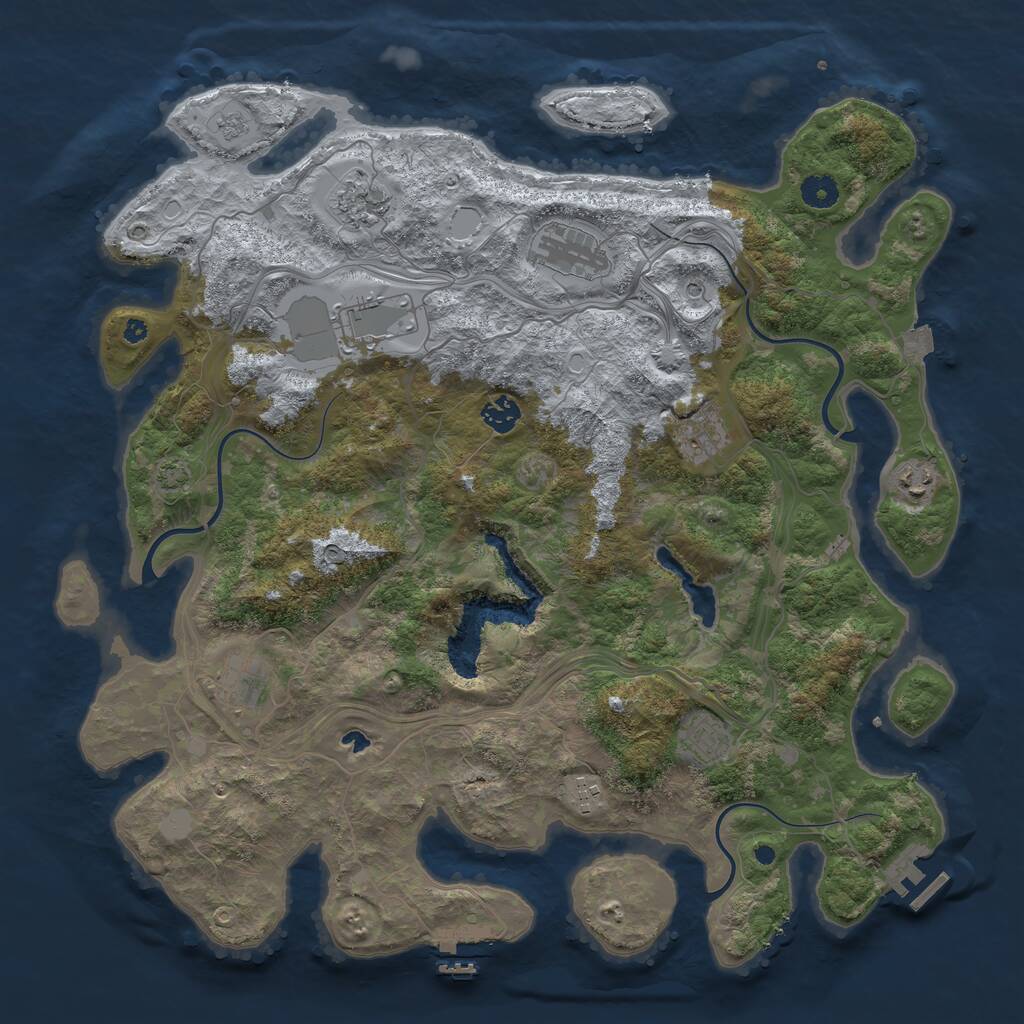 Rust Map: Procedural Map, Size: 4250, Seed: 1257617263, 15 Monuments