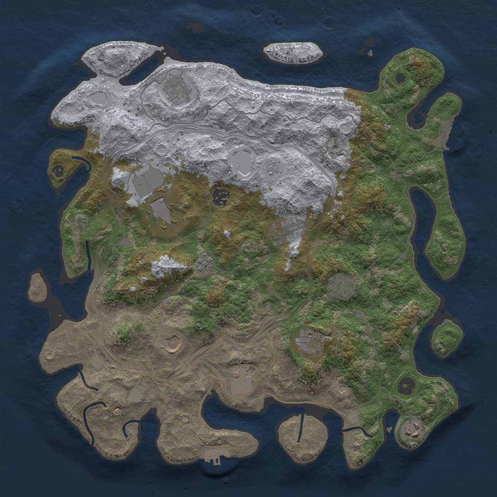 Rust Map: Procedural Map, Size: 4250, Seed: 1257617263, 19 Monuments