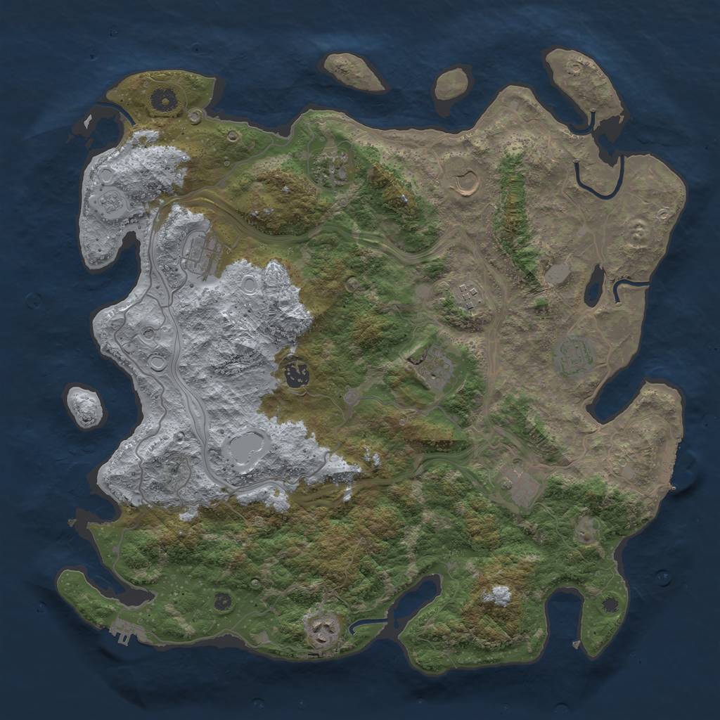 Rust Map: Procedural Map, Size: 4250, Seed: 998012, 18 Monuments