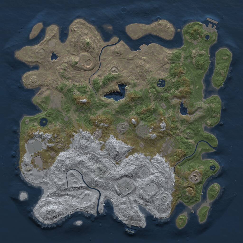 Rust Map: Procedural Map, Size: 4250, Seed: 300201082, 16 Monuments