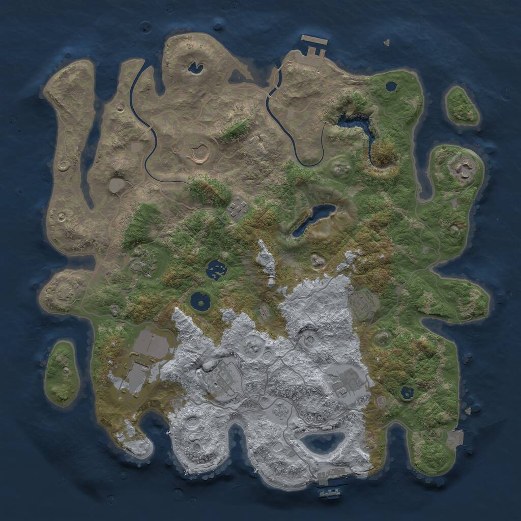 Rust Map: Procedural Map, Size: 4000, Seed: 23664195, 15 Monuments