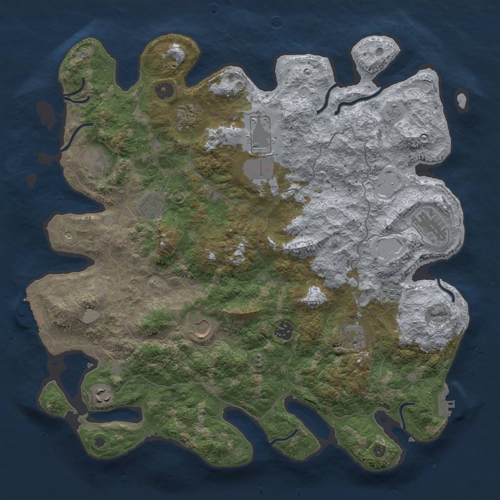Rust Map: Procedural Map, Size: 4200, Seed: 298551557, 19 Monuments