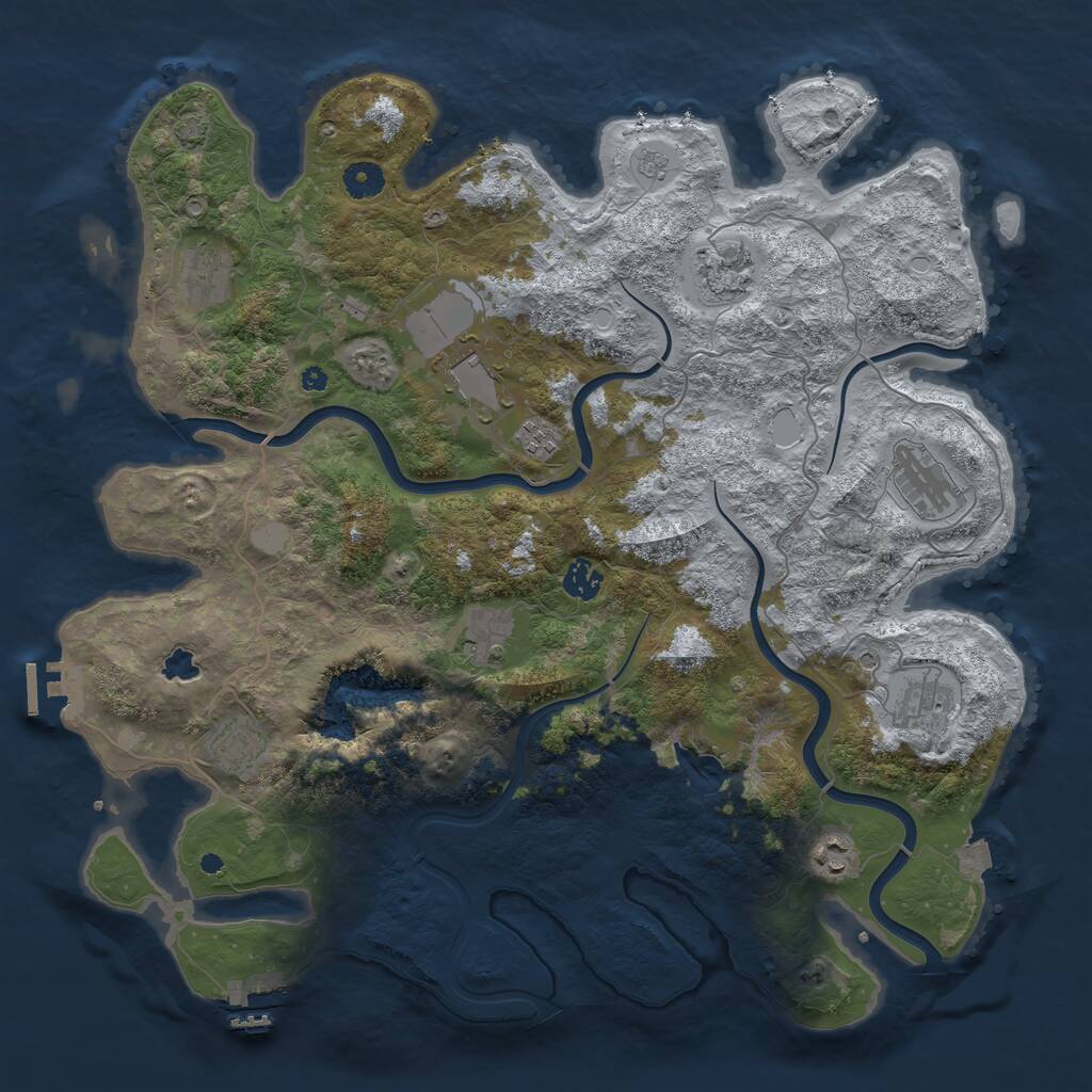 Rust Map: Procedural Map, Size: 4200, Seed: 298551557, 16 Monuments