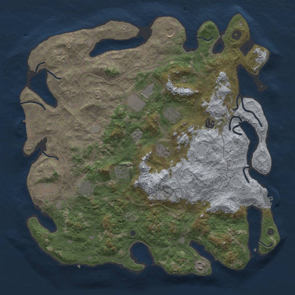 Rust Map: Procedural Map, Size: 4500, Seed: 1293963763, 20 Monuments