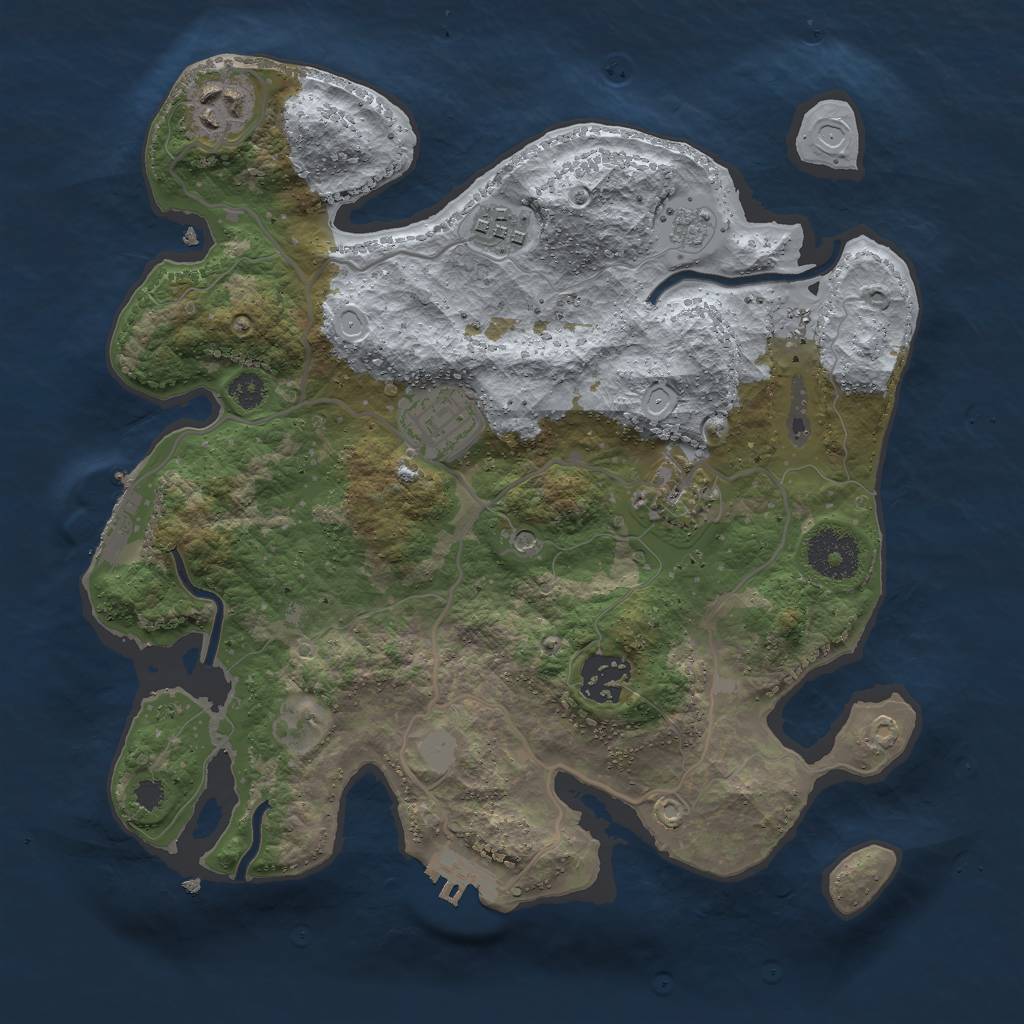 Rust Map: Procedural Map, Size: 3000, Seed: 6739185, 14 Monuments