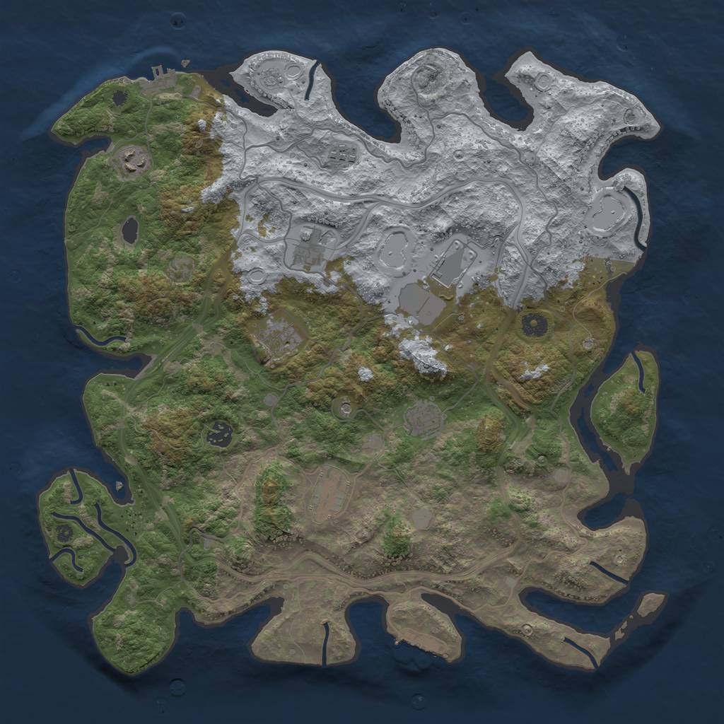 Rust Map: Procedural Map, Size: 4250, Seed: 183370105, 17 Monuments